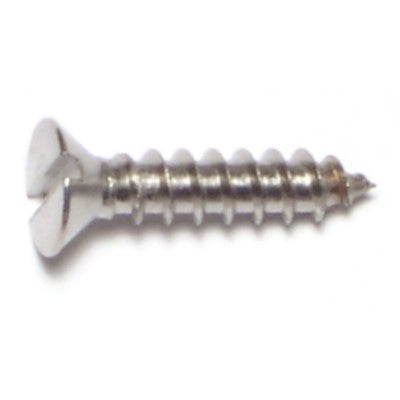 #8 x 3/4" 18-8 Stainless Steel Slotted Flat Head Sheet Metal Screws