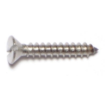 #8 x 1" 18-8 Stainless Steel Slotted Flat Head Sheet Metal Screws