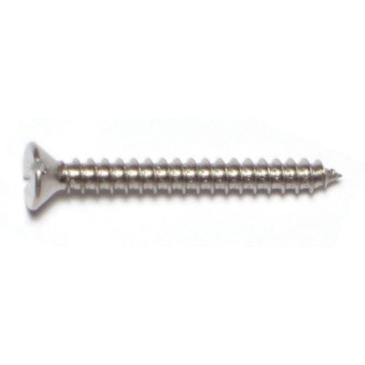 #8 x 1-1/2" 18-8 Stainless Steel Slotted Flat Head Sheet Metal Screws