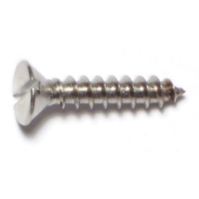 #10 x 1" 18-8 Stainless Steel Slotted Flat Head Sheet Metal Screws