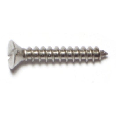 #10 x 1-1/4" 18-8 Stainless Steel Slotted Flat Head Sheet Metal Screws