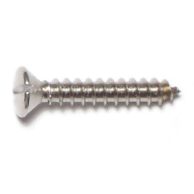 #8 x 1" 18-8 Stainless Steel Slotted Oval Head Sheet Metal Screws