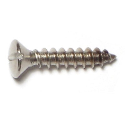 #10 x 1" 18-8 Stainless Steel Slotted Oval Head Sheet Metal Screws