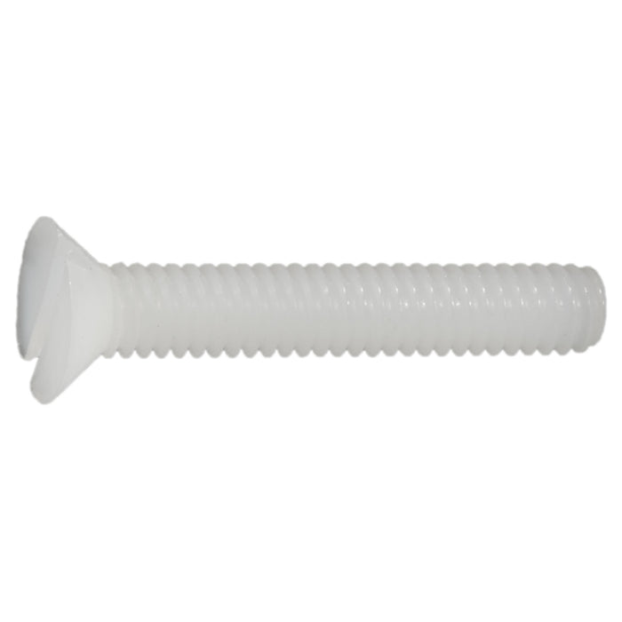 #8-32 x 1" Nylon Plastic Coarse Thread Slotted Flat Head Screws