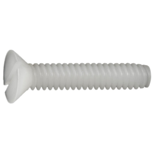 1/4"-20 x 1" Nylon Plastic Coarse Thread Slotted Flat Head Screws