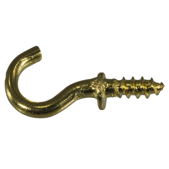 1-1/32" x 1/2" Brass Cup Hooks