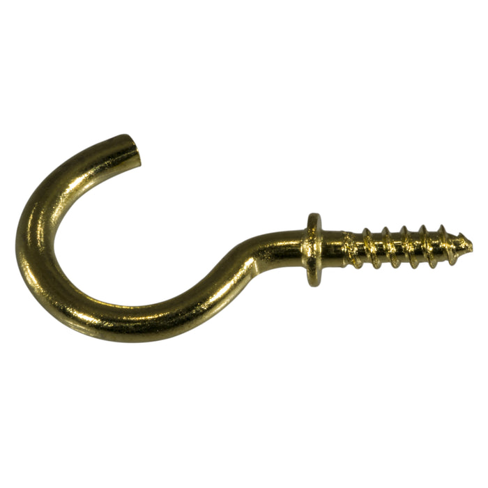 7/16" x 3/4" Brass Cup Hooks