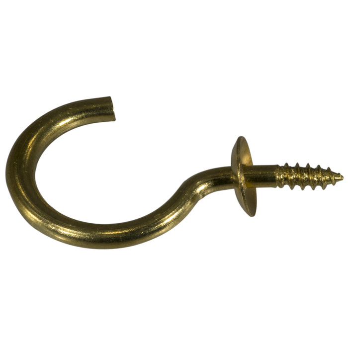 25/32" x 1-1/2" Brass Cup Hooks