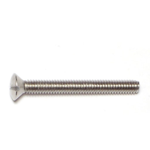 #8-32 x 1-1/2" 18-8 Stainless Steel Coarse Thread Slotted Oval Head Machine Screws