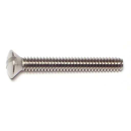 #10-24 x 1-1/2" 18-8 Stainless Steel Coarse Thread Slotted Oval Head Machine Screws