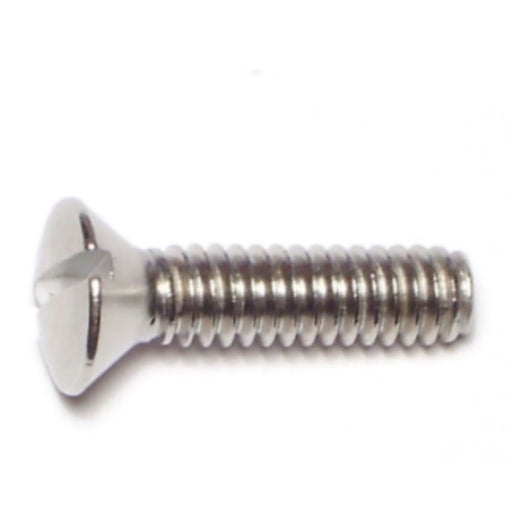 1/4"-20 x 1" 18-8 Stainless Steel Coarse Thread Slotted Oval Head Machine Screws
