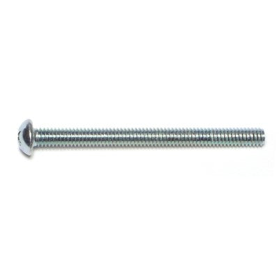 #8-32 x 2" Zinc Plated Steel Coarse Thread Phillips Round Head Machine Screws