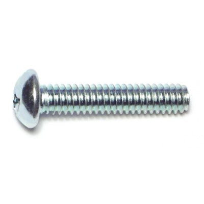 1/4"-20 x 1-1/4" Zinc Plated Steel Coarse Thread Phillips Round Head Machine Screws