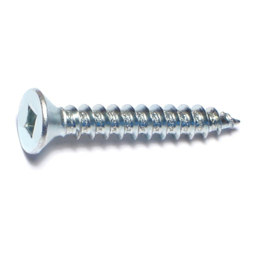 #10 x 1-1/4" Zinc Plated Steel Square Drive Flat Head Sheet Metal Screws