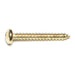 #8 x 1-1/4" Brass Plated Steel Phillips Pan Head Sheet Metal Screws