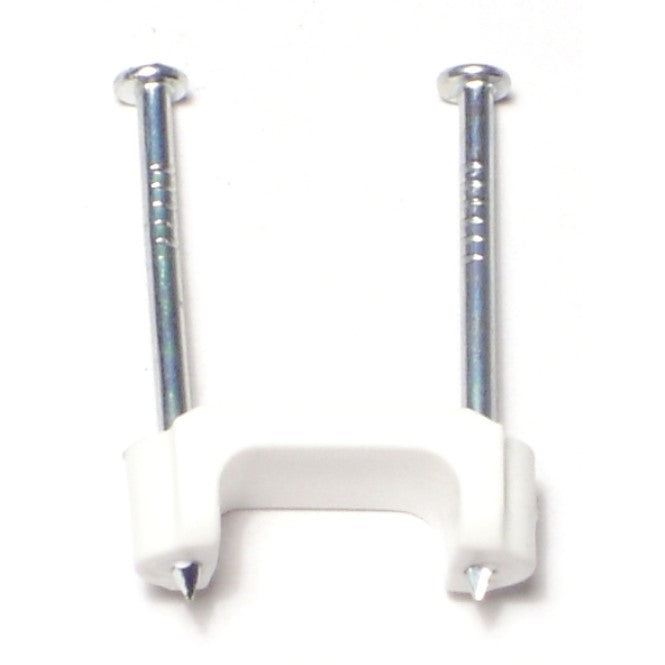 1/2" White Plastic Nail Wire Clips