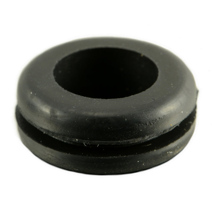 3/8" x 5/8" x 1/4" x 1/16" Black Rubber Grommets