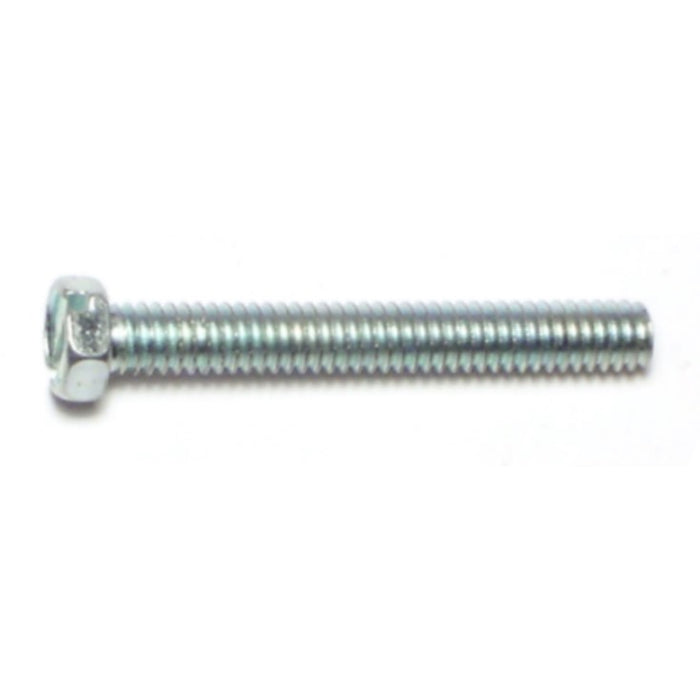 #8-32 x 1-1/4" Zinc Plated Steel Coarse Thread Slotted Indented Hex Head Machine Screws