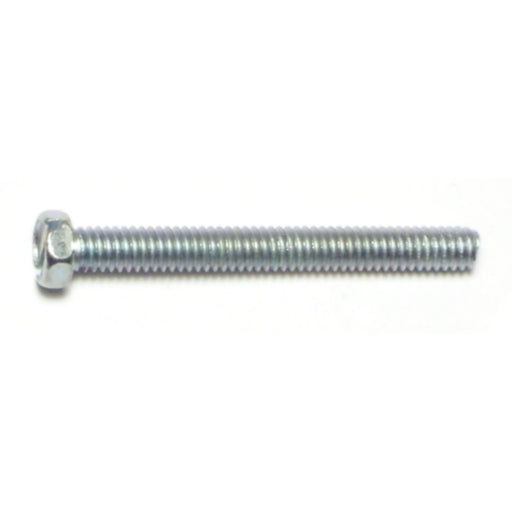 #8-32 x 1-1/2" Zinc Plated Steel Coarse Thread Slotted Indented Hex Head Machine Screws