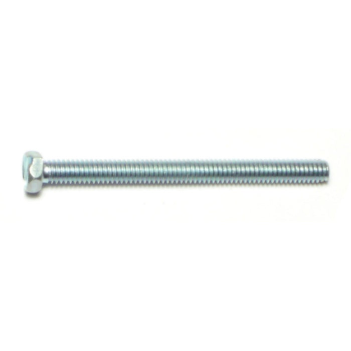 #8-32 x 2" Zinc Plated Steel Coarse Thread Slotted Indented Hex Head Machine Screws