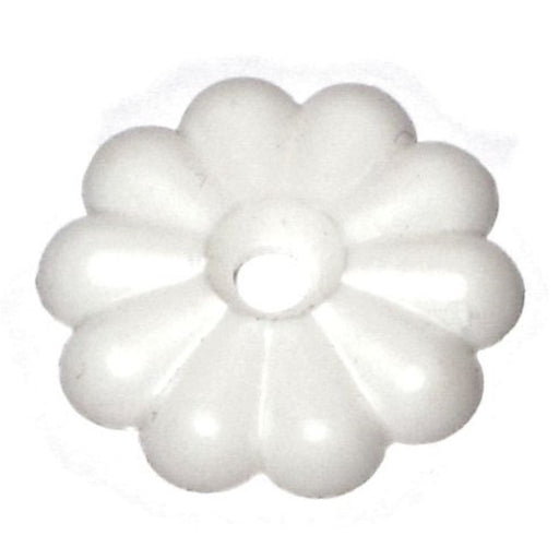 1" White Plastic Round Rosette