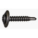 #8-18 x 1" Black Steel Automotive Trim Phillips Pan Washer Head Self-Drilling Screws