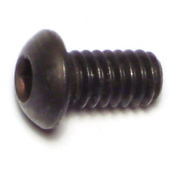 1/4"-20 x 1/2" Plain Steel Coarse Thread Button Head Socket Cap Screws