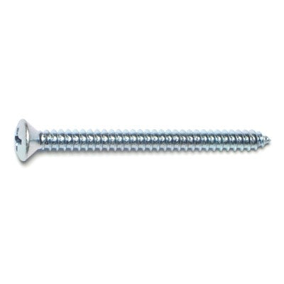 #8 x 2" Zinc Plated Steel Phillips Oval Head Sheet Metal Screws