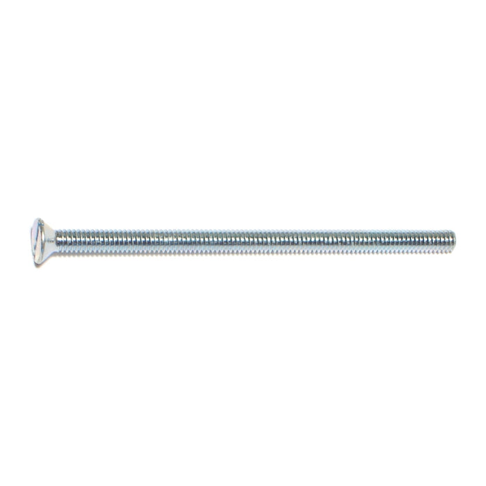 #8-32 x 3" Zinc Plated Steel Coarse Thread Slotted Flat Head Machine Screws