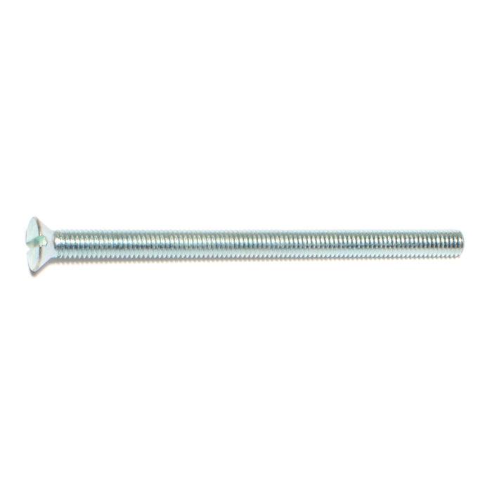 #10-32 x 3" Zinc Plated Steel Fine Thread Slotted Flat Head Machine Screws