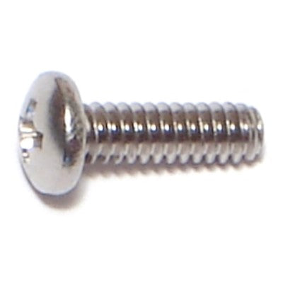 #4-40 x 3/8" 18-8 Stainless Steel Coarse Thread Phillips Pan Head Machine Screws