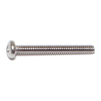 #4-40 x 1" 18-8 Stainless Steel Coarse Thread Phillips Pan Head Machine Screws