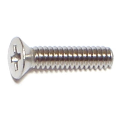#4-40 x 1/2" 18-8 Stainless Steel Coarse Thread Phillips Flat Head Machine Screws