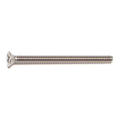#4-40 x 1-1/2" 18-8 Stainless Steel Coarse Thread Phillips Flat Head Machine Screws