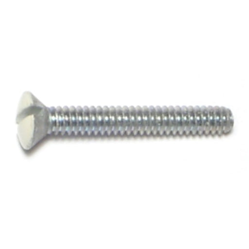 #6-32 x 1" Ivory Color Painted Steel Coarse Thread Slotted Oval Head Switch Plate Screws