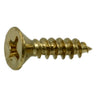#5 x 1/2" Brass Plated Steel Phillips Flat Head Hinge Screws