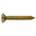 #9 x 1-1/4" Brass Plated Steel Phillips Flat Head Hinge Screws