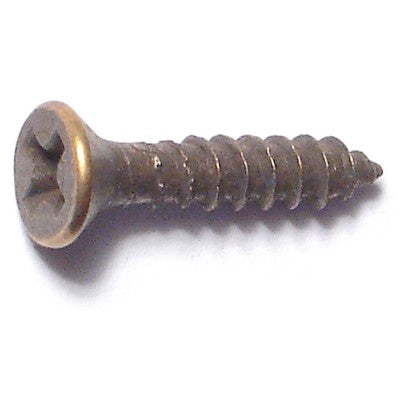 #5 x 5/8" Antique Brass Plated Steel Phillips Flat Head Hinge Screws