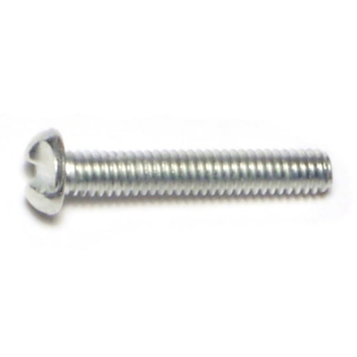 #8-32 x 1" Zinc Plated Steel Coarse Thread Slotted One-Way Round Head Screws