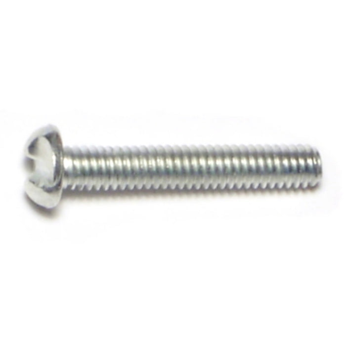 #8-32 x 1" Zinc Plated Steel Coarse Thread Slotted One-Way Round Head Screws