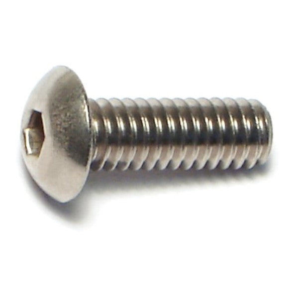 #8-32 x 1/2" 18-8 Stainless Steel Coarse Thread Button Head Socket Cap Screws