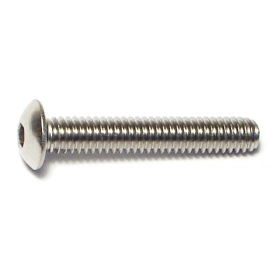#8-32 x 1" 18-8 Stainless Steel Coarse Thread Button Head Socket Cap Screws