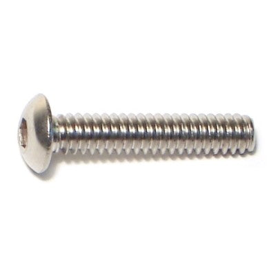 #10-24 x 1" 18-8 Stainless Steel Coarse Thread Button Head Socket Cap Screws