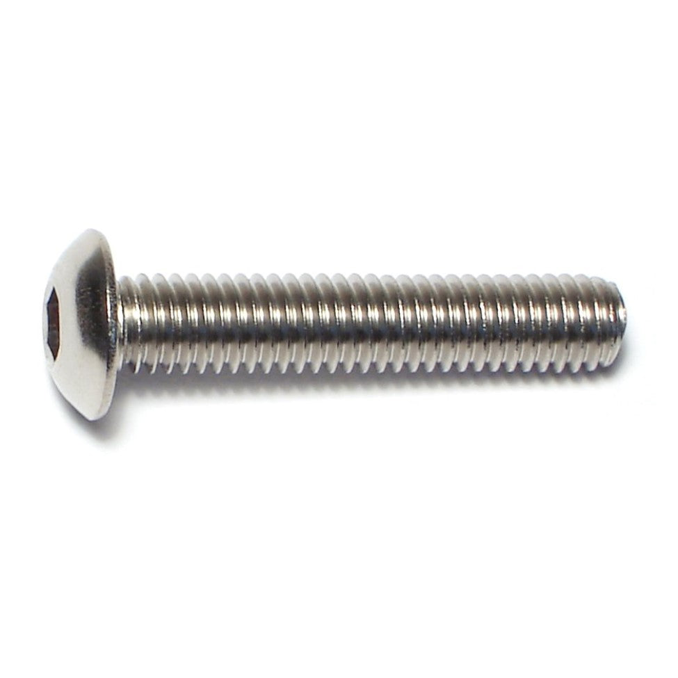 #10-32 x 1" 18-8 Stainless Steel Fine Thread Button Head Socket Cap Screws