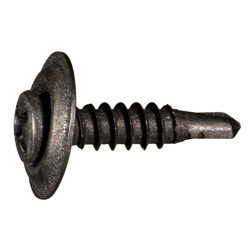 #8-18 x 3/4" Black Steel Automotive Trim Phillips Pan Washer Head Self-Drilling Screws