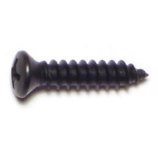 #8 x 3/4" Black Steel Phillips Oval Head Sheet Metal Screws