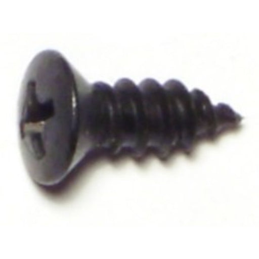 #10 x 1/2" Black Steel Phillips Oval Head Sheet Metal Screws