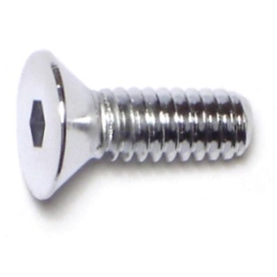 1/4"-20 x 3/4" Chrome Plated Grade 8 Steel Coarse Thread Flat Head Socket Cap Screws