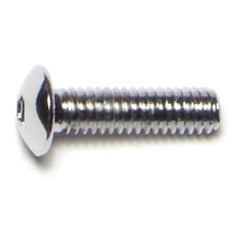 #8-32 x 5/8" Chrome Plated Grade 8 Steel Coarse Thread Button Head Socket Cap Screws