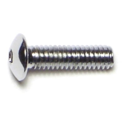 #8-32 x 5/8" Chrome Plated Grade 8 Steel Coarse Thread Button Head Socket Cap Screws